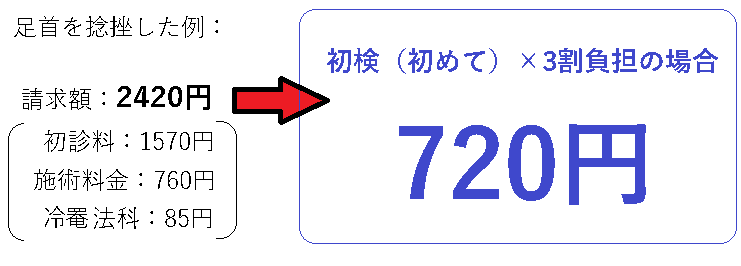 富加接骨院　初検　療養費　3割負担例